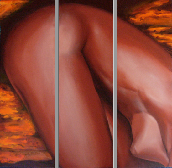 Akt_Tryptichon_Acrylbild