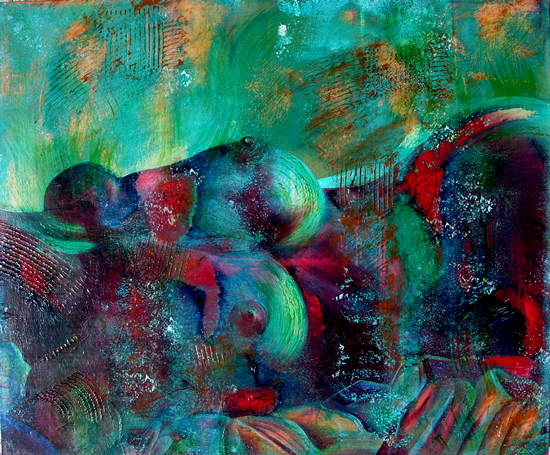 Akt_mit_Algen_Acrylbild