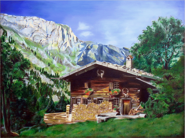 Berghuette_Acrylbild